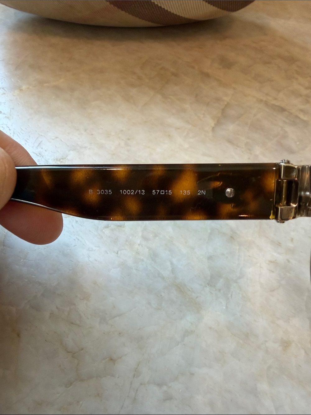 Burberry Gold Frame Sunglasses with Black Lenses - Picture 4 of 6
